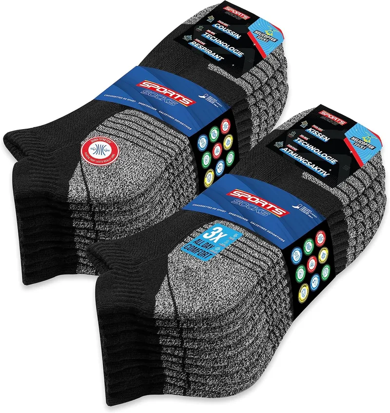 SOXCO ▫️ 10 pares de meias curtas para homem e mulher, meias de corrida e desporto, embalagem de 10