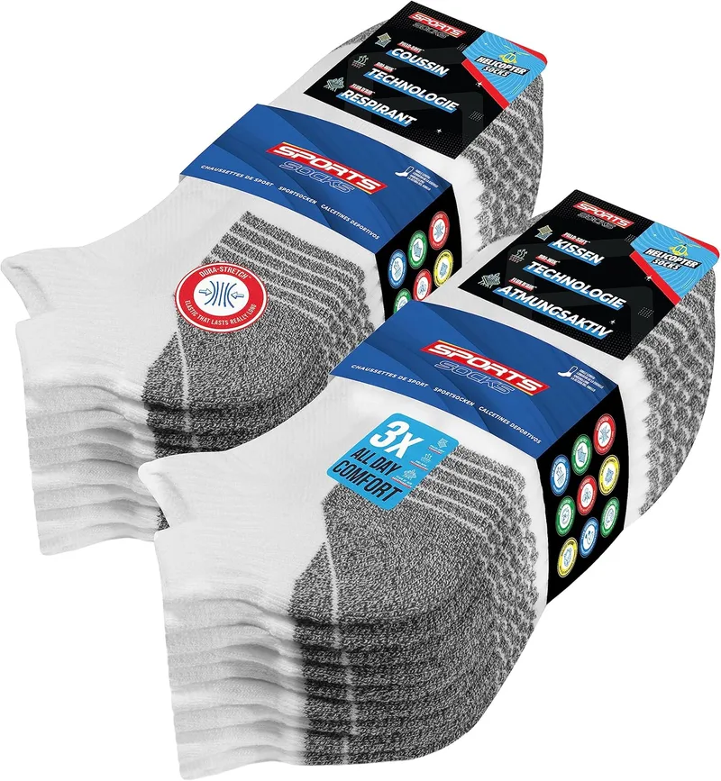 SOXCO ▫️ 10 pares de meias curtas para homem e mulher, meias de corrida e desporto, embalagem de 10