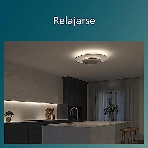 Philips ▫️ Luminária de teto LED Garnet, 30 W, 3100 lúmens, luz branca quente 2700 K com tecnologia SceneSwitch, preta 5