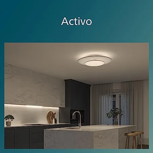 Philips ▫️ Luminária de teto LED Garnet, 30 W, 3100 lúmens, luz branca quente 2700 K com tecnologia SceneSwitch, preta 6