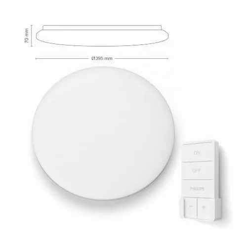 Philips ▫️ Izso, candeeiro de teto LED, 24 W, 2500 lúmenes, luz branca regulável de quente a fria, 38 cm de diâmetro 2