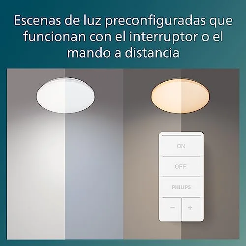 Philips ▫️ Izso, candeeiro de teto LED, 24 W, 2500 lúmenes, luz branca regulável de quente a fria, 38 cm de diâmetro 3