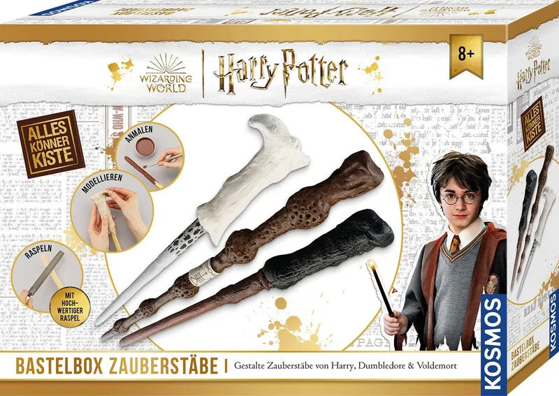 Kosmos ▫️ 604653 Harry Potter - Varinha mágica para fazer varinhas mágicas do Harry Potter, do Dumbledore e do Voldemort; Artesanato, Caixa de artesanato, Presentes e Produtos oficiais do Harry Potter