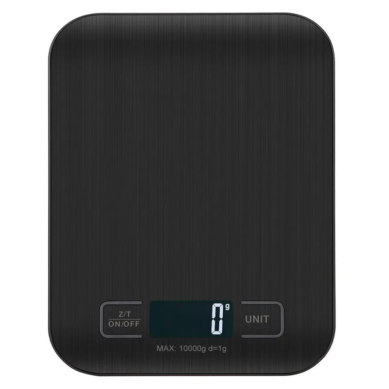VIBOOS ▫️ Balança de cozinha digital, Balança de cozinha digital 10kg - Medição exacta até 1g, balança de alimentos fina e esguia, visor LCD, função de tara (preto)