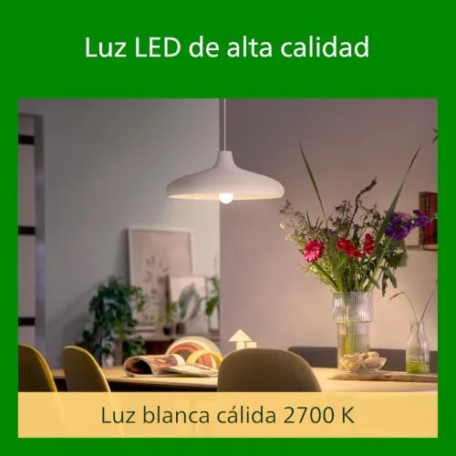Philips ▫️ Lâmpada LED Mate Eficiente, Casquilho E27, 4 W, 840 lúmenes, Luz Branca Quente 2700 K, Classe Energética A 4
