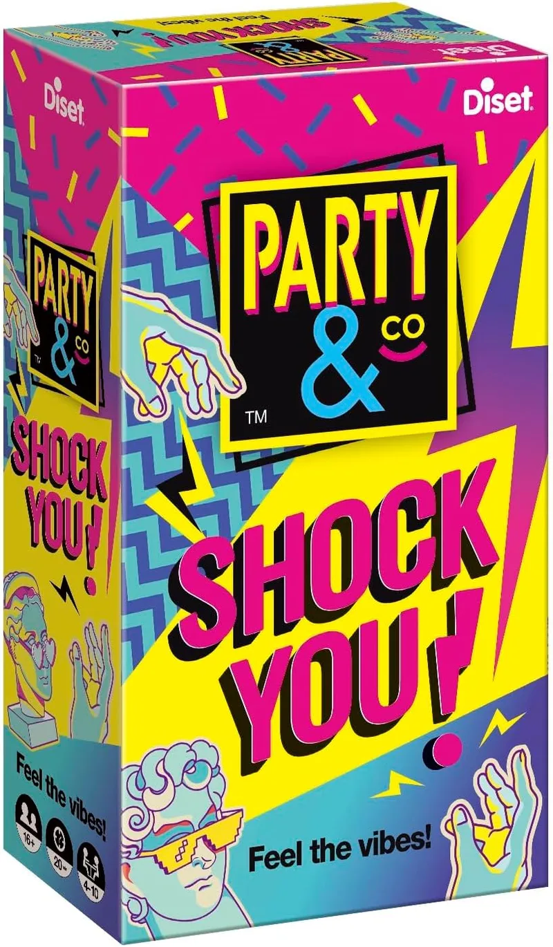 Diset ▫️ Party & co Shock You, jogo de tabuleiro, recomendado para maiores de 16 anos.