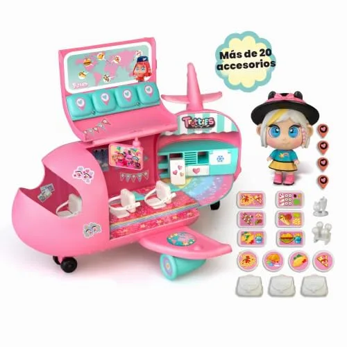 Trotties ▫️ Avião da Chiara, Avião Rosa de Brinquedo e Boneca Mini, 20 Acessórios, Autocolantes e Vários Espaços e Modos de Jogo, A partir dos 3 anos, Famosa (TFT12000) 3