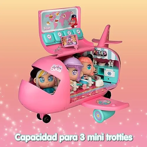Trotties ▫️ Avião da Chiara, Avião Rosa de Brinquedo e Boneca Mini, 20 Acessórios, Autocolantes e Vários Espaços e Modos de Jogo, A partir dos 3 anos, Famosa (TFT12000) 5