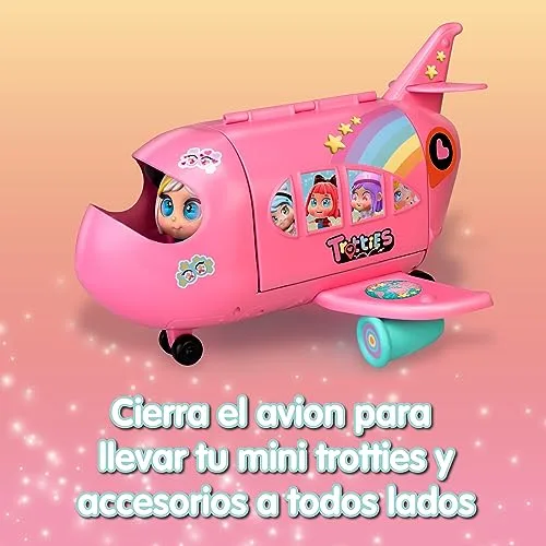 Trotties ▫️ Avião da Chiara, Avião Rosa de Brinquedo e Boneca Mini, 20 Acessórios, Autocolantes e Vários Espaços e Modos de Jogo, A partir dos 3 anos, Famosa (TFT12000) 6