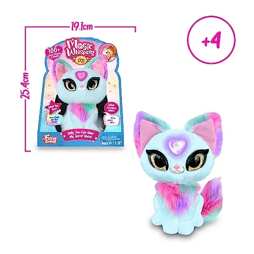 My Fuzzy Friends ▫️ Magic Whisper Skye Azul, Brinquedo interativo de peluche com sons, responde-te e sussurra, para meninos e meninas a partir dos 4 anos, Famosa (MYG00302) (Versões em espanhol e inglês) 6