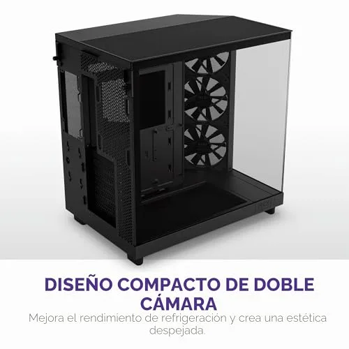 NZXT ▫️ H6 Flow - Caixa para PC ATX compacta com duas câmaras - Preto 3