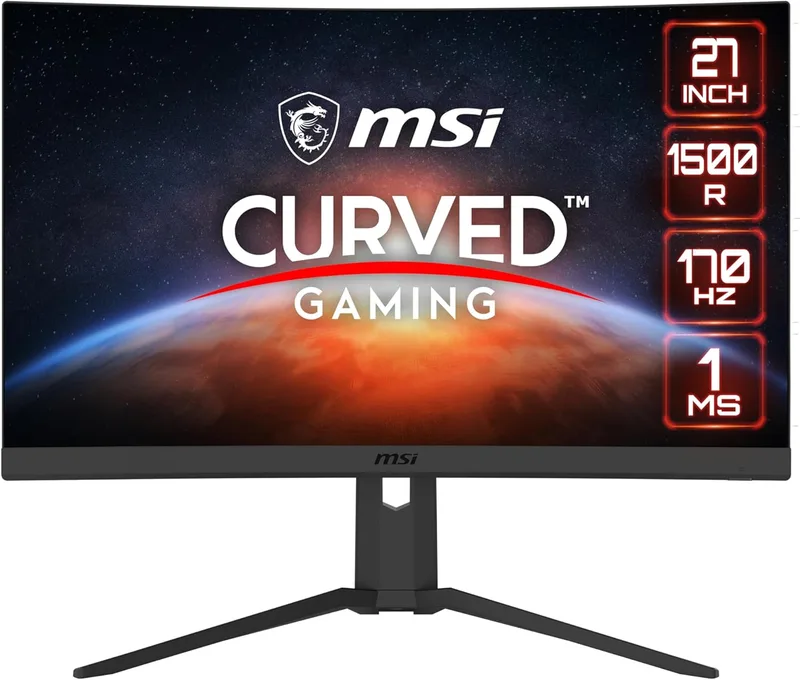 MSI ▫️ G27CQ4P E2, Monitor Curvo para Jogos de 27", WQHD (2560 x 1440), 170 Hz e 1ms de resposta, Casual, Visão Nocturna, Preto