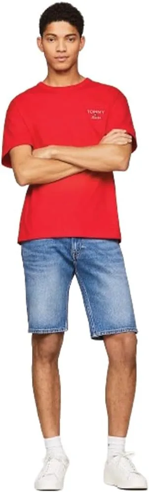 Tommy Jeans ▫️ Calças de ganga curtas para homem, tecido elástico