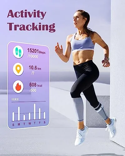 RUIMEN ▫️ Relógio Inteligente para Homem e Mulher com Função de Chamada, Relógio Inteligente de 1,83" com Pulsómetro, Podómetro, Oxímetro, Monitor de Sono, Mostrador Personalizável, Resistente à Água (IP68), Pulseira de Atividade para iOS e Android 7