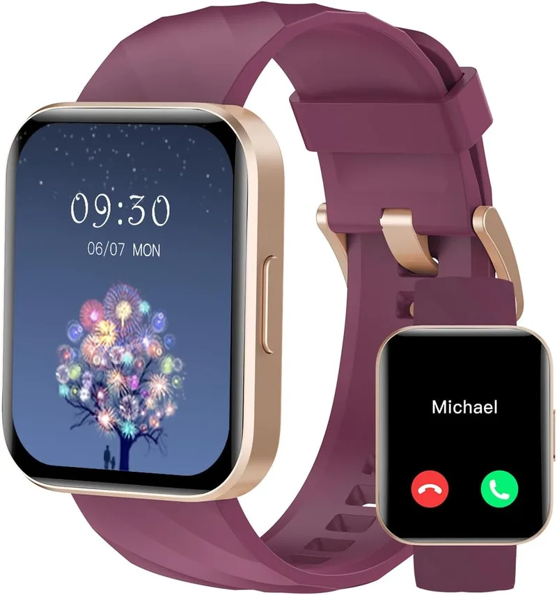 RUIMEN ▫️ Relógio Inteligente para Homem e Mulher com Função de Chamada, Relógio Inteligente de 1,83" com Pulsómetro, Podómetro, Oxímetro, Monitor de Sono, Mostrador Personalizável, Resistente à Água (IP68), Pulseira de Atividade para iOS e Android