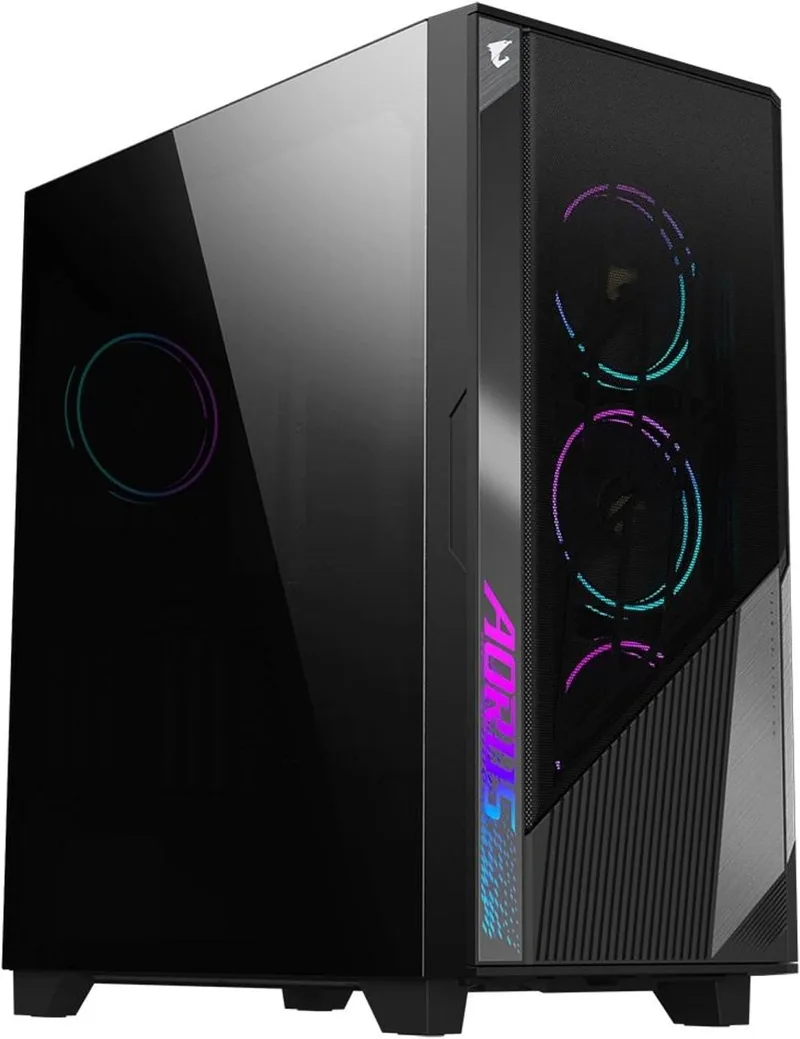 Gigabyte Technology ▫️ Gigabyte Aorus C500 - Caixa ATX de torre média em vidro, preta, painel TG, sem fonte de alimentação
