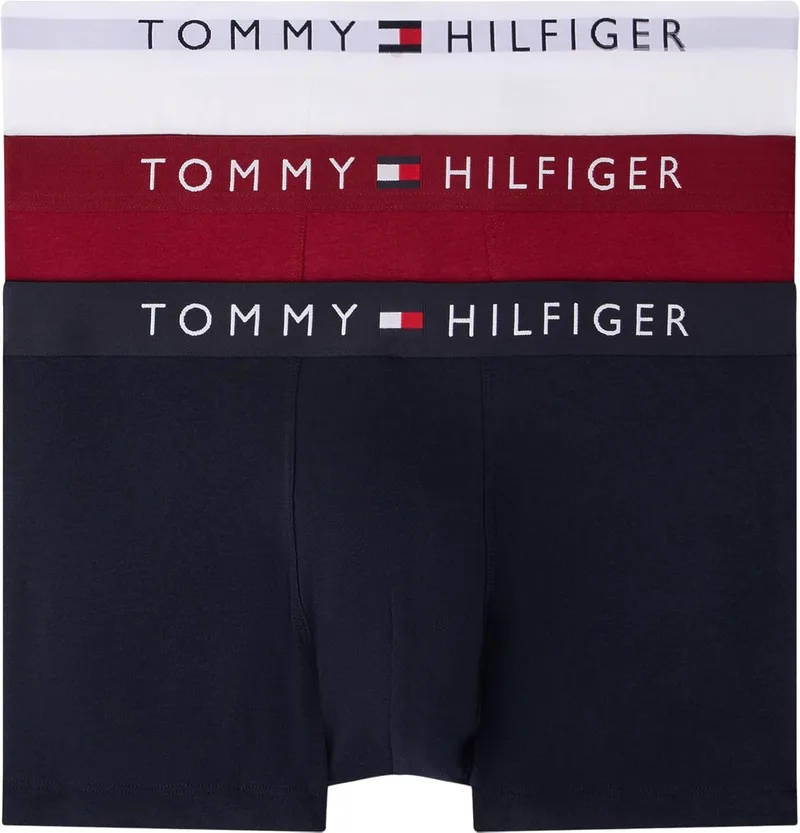 Tommy Hilfiger ▫️ Conjunto de 3 cuecas boxer para homem, em algodão elástico