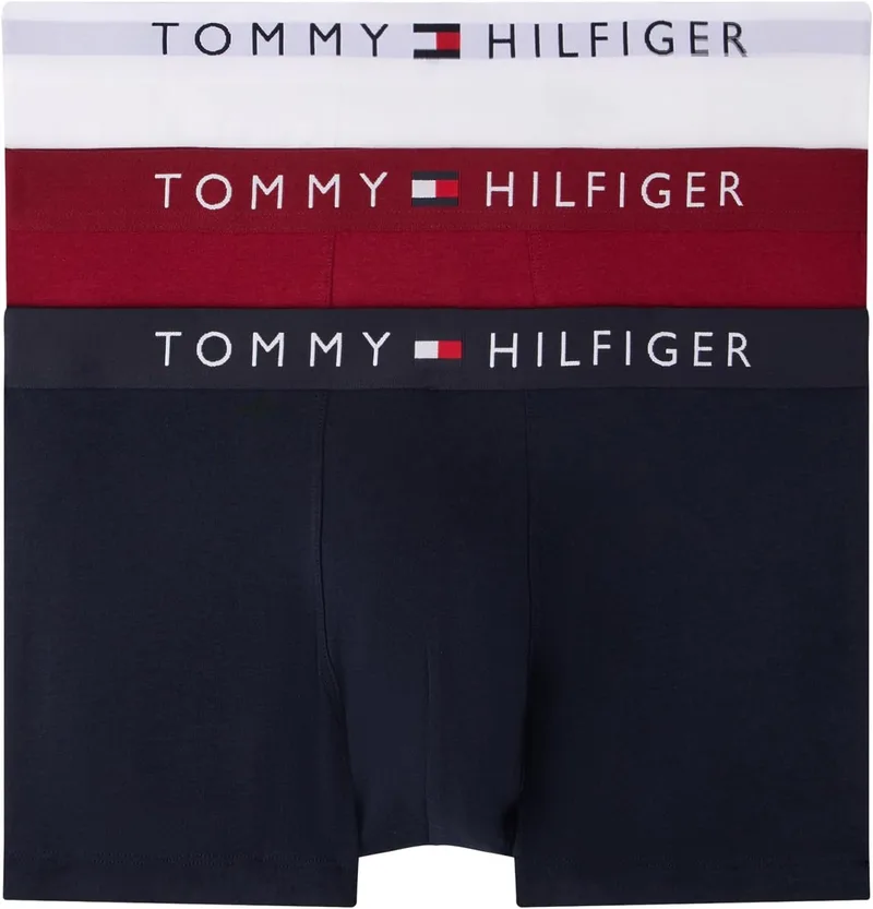 Tommy Hilfiger ▫️ Conjunto de 3 cuecas boxer para homem, em algodão elástico