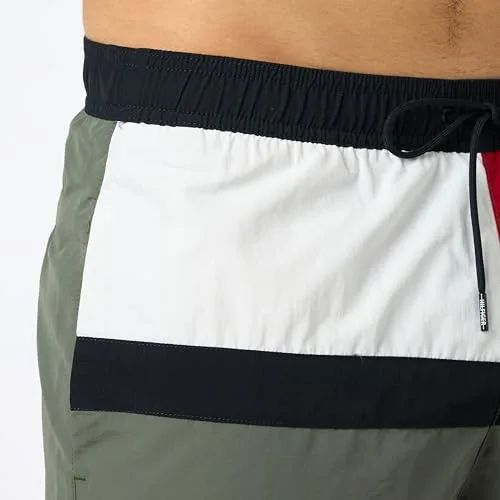 Tommy Hilfiger ▫️ Fato de banho para homem, tamanho médio, com cordão de aperto, perna média 4