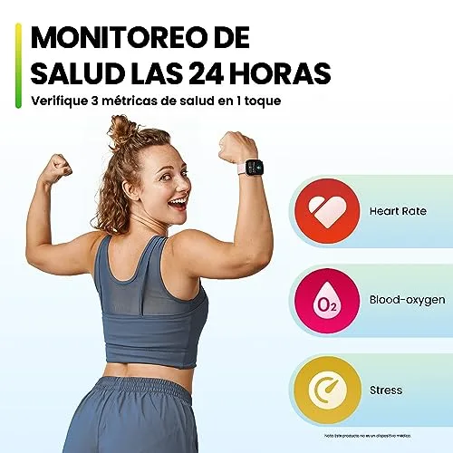 Amazfit ▫️ Bip 5 Relógio Inteligente de 46 mm, Ecrã Grande de 1,91", Chamadas Bluetooth, Alexa integrada, GPS, bateria com autonomia de até 10 dias, relógio inteligente para homem e mulher 3
