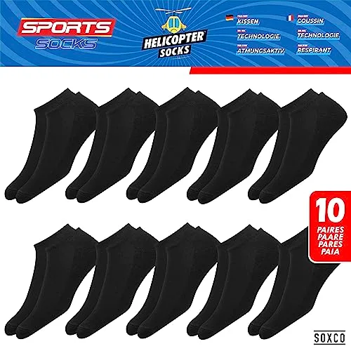 SOXCO ▫️ 10 pares de meias curtas para mulher e homem, de verão, em pacote de 10 3
