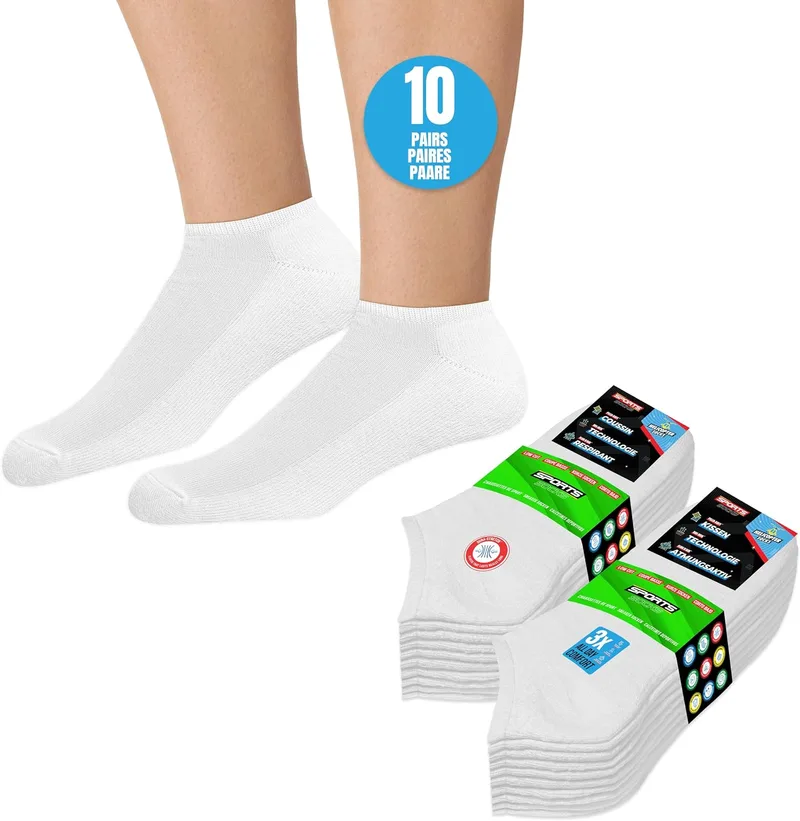 SOXCO ▫️ 10 pares de meias curtas para mulher e homem, de verão, em pacote de 10