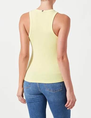 Tommy Hilfiger ▫️ Camiseta tipo top para mulher, corte justo, 5X2, com canelado elástico 3