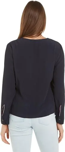 Tommy Hilfiger ▫️ Blusa para mulher em crepe com gola em V 2