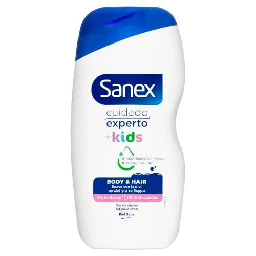 Sanex ▫️ Cuidado Experto Kids Gel de Banho, Embalagem de 6 unidades x 475 ml, Gel para crianças, hipoalergénico, 12 horas de hidratação, testado dermatologicamente, aprovado por pediatras 2