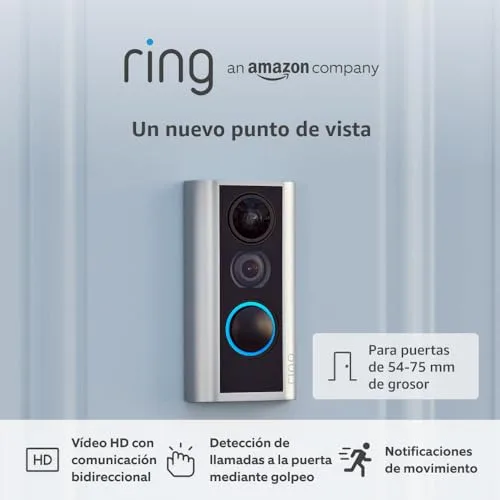 Ring ▫️ Door View Cam (câmara digital para olho mágico) para portas com 54-75 mm de espessura (versão recomendada) | Campainha sem fios com câmara de vigilância, vídeo HD 1080p, Wi-Fi | 30 dias grátis Home 2