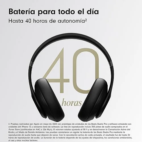 Beats ▫️ Studio Pro - Auscultadores sem fios Bluetooth com cancelamento de ruído - Áudio espacial personalizado, som sem perdas via USB-C, compatibilidade com Apple e Android - Preto 3