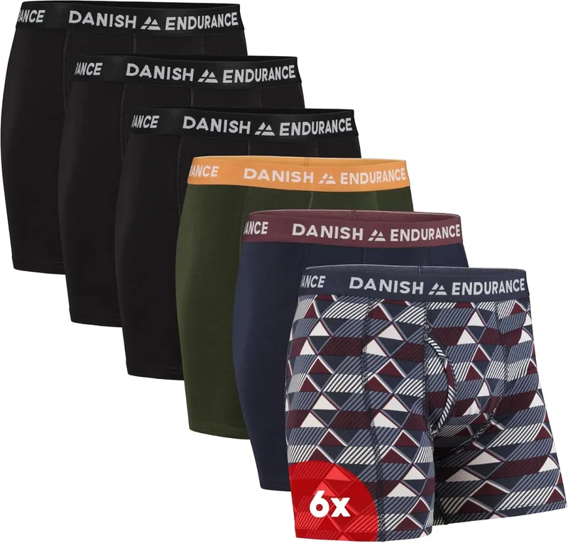 DANISH ENDURANCE ▫️ Cuecas boxer de algodão premium para homem, pack de 6 unidades - Roupa interior, Roupa interior para homem