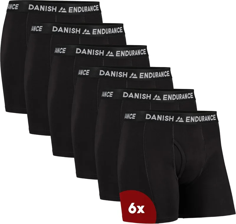 DANISH ENDURANCE ▫️ Cuecas Boxer de Algodão Premium para Homem, Conjunto de 6 - Roupa para Homem, Roupa Interior