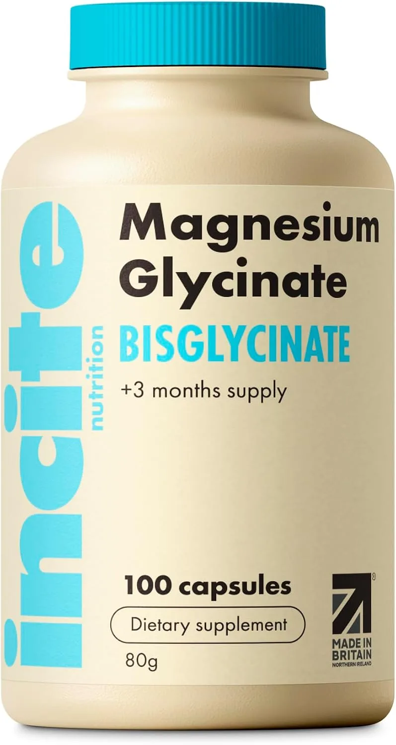 Incite Nutrition ▫️ Bisglicinato de magnésio - 500 mg - Alta potência - 100 cápsulas veganas (fornecimento para 3 meses) - Bisglicinato de alta biodisponibilidade - Melhora do sono - Glicinato de magnésio para dormir