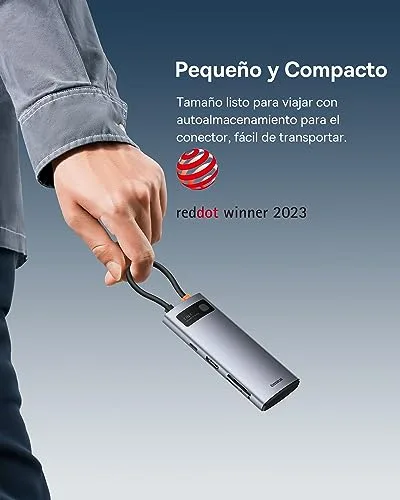 Baseus ▫️ Adaptador Hub USB-C 7 em 1 com HDMI 4K a 60 Hz, PD 100 W, 3 portas USB-A 3.0 a 5 Gbps, leitor de cartões SD/TF, estação de acoplamento para portátil compatível com Windows/Mac/iPad/Steam Deck/Rog Ally 6