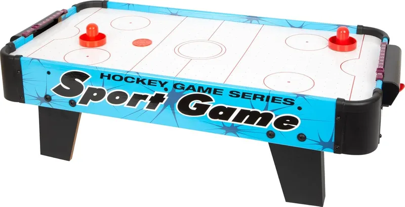 Small Foot ▫️ Mesa de air hockey pequena em madeira e plástico e tapete compacto para speed hockey