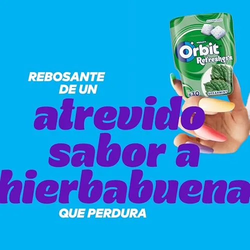 Orbit ▫️ Refreshers Pastilhas Elásticas Sem Açúcar de Hortelã - Pastilhas - 6 Embalagens x 30 unidades 3