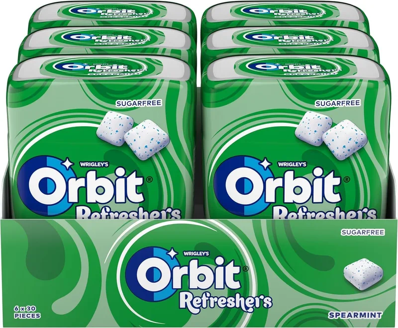 Orbit ▫️ Refreshers Pastilhas Elásticas Sem Açúcar de Hortelã - Pastilhas - 6 Embalagens x 30 unidades