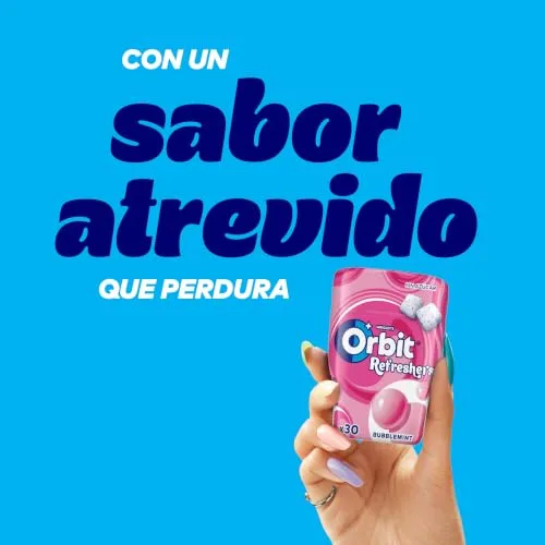 Orbit ▫️ Refreshers Pastilhas Elásticas Sem Açúcar Sabor Bubblemint 6 embalagens de 30 unidades 2