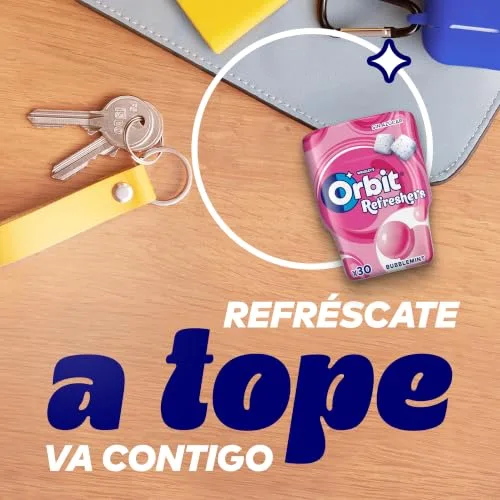Orbit ▫️ Refreshers Pastilhas Elásticas Sem Açúcar Sabor Bubblemint 6 embalagens de 30 unidades 4