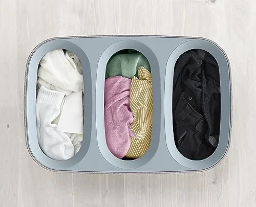 Joseph Joseph ▫️ Tota Trio, Cesto para roupa suja com tampa, 90 litros, sistema de separação da roupa suja com 3 sacos removíveis com alças, cinzento 2