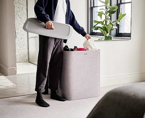 Joseph Joseph ▫️ Tota Trio, Cesto para roupa suja com tampa, 90 litros, sistema de separação da roupa suja com 3 sacos removíveis com alças, cinzento 6