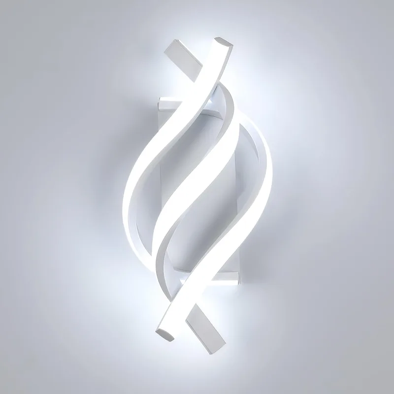 DAXGD ▫️ Candeeiro de parede LED, aplique de parede moderno para interiores, 22 W, 2500 LM, com design curvo, iluminação de parede 6500 K para quarto, sala de jantar, sala de estar, branco