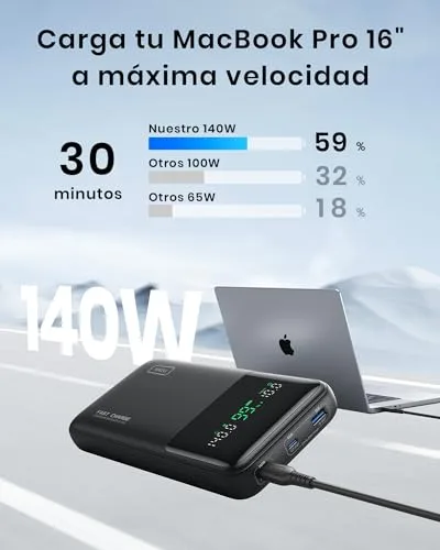 INIU ▫️ Power Bank para Portáteis, 27 000 mAh, 140 W, Carregamento Rápido, Bateria Externa 2