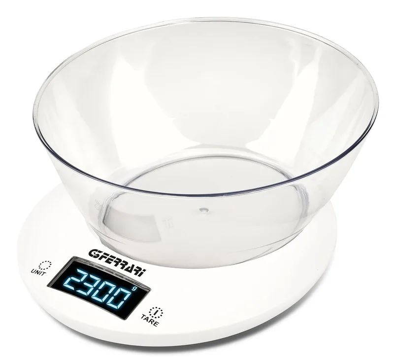 G3 Ferrari ▫️ G20153 - Balança de cozinha «Winny», 2 litros, 1 g / 5 kg, cor branca