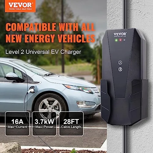 VEVOR ▫️ Carregador portátil para veículos elétricos Tipo 2 Carregador para automóvel elétrico 16 A 3,7 kW com cabo CEE 7 de 8,6 m e7, estação de carregamento IEC62196, à prova de água IP66, com bolsa de armazenamento, gancho e cabo de carregamento 2
