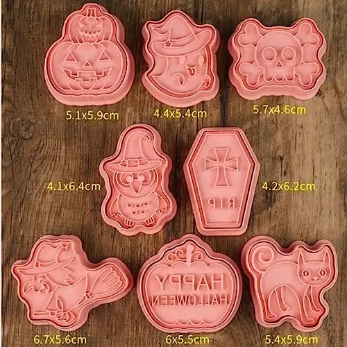 Yealoo ▫️ Conjunto de 8 formas para bolachas de Halloween, forma 3D em plástico. 6