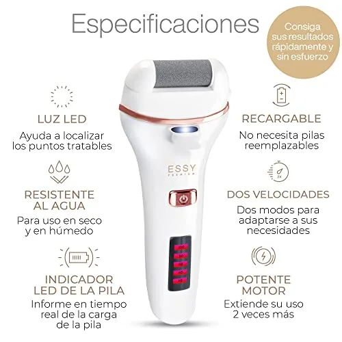 Essy ▫️ Lima Aparelho Elétrico para Pés com 5 Rolos de Recambio (Branco) 2