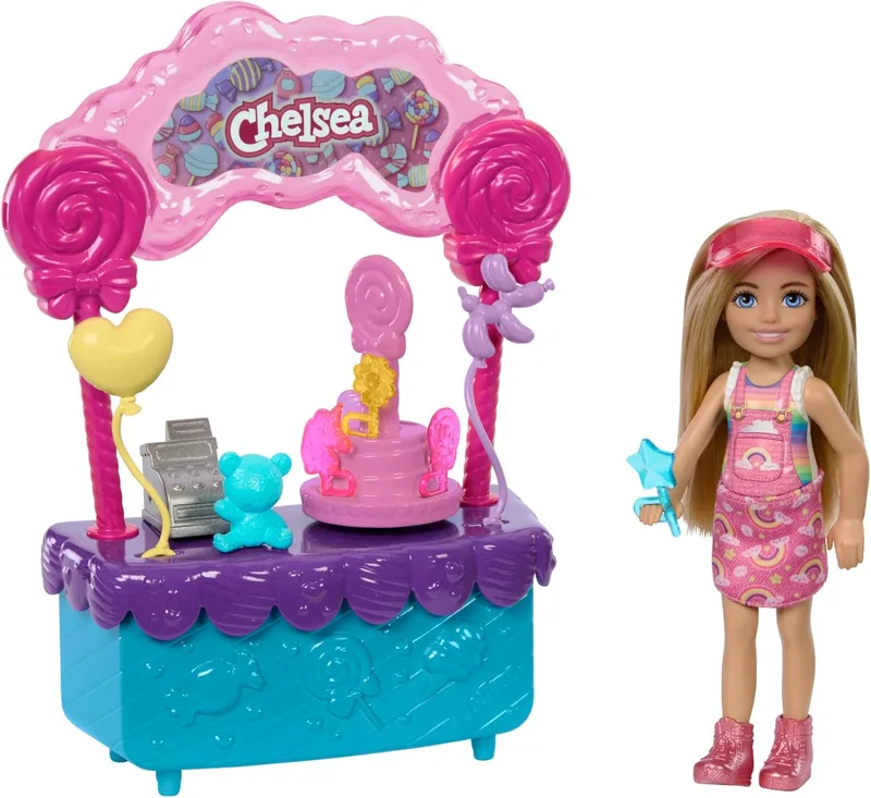 Barbie ▫️ Chelsea e a sua Loja de Doces – Boneca com Conjunto de Brinquedos e Acessórios, Brinquedo para maiores de 3 anos (Mattel HRM07)