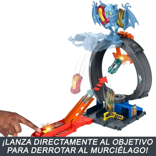 Hot Wheels ▫️ Conjunto de brinquedos City «Ataque do Morcego» e carro de brincar à escala 1:64 3